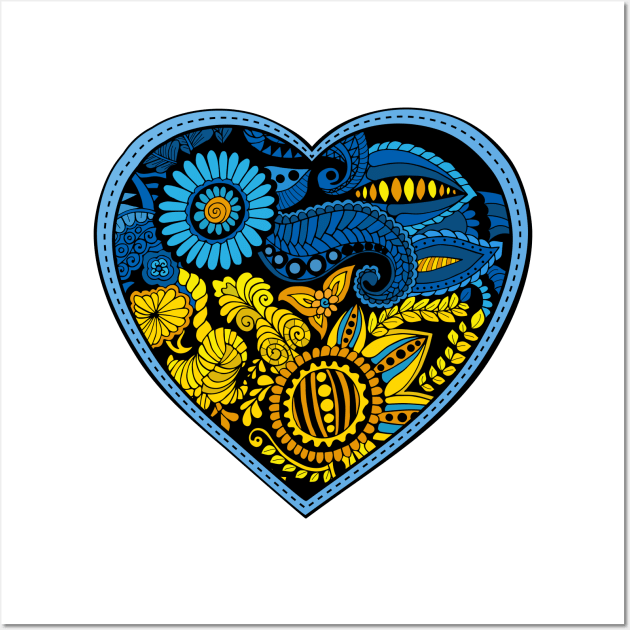 Heart in colors of Ukrainian Flag. Wall Art by ComPix